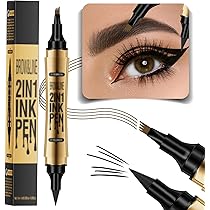 2-in-1 Microblading Augenbrauenstift - Wasserfester Dual-Ended Stift Mit Pinsel