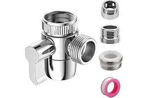 ANBOO 3-drożny zawór przełączający, 3-drożny kran, zawór przełączający, adapter z adapterem do kranów M22 M24 G1/2