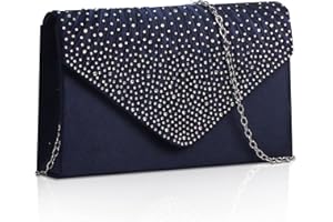 NiCoLa Women's Clutch Bag Lilac Envelope Clutch Bag, Evening Clutch Bag Shoulder Bags for Women, Satin Clutch Bags with Detachable Chain Strap for Wedding Prom Party