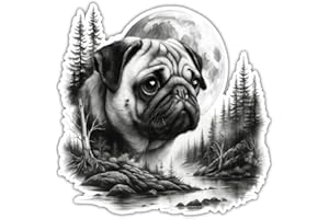 ‎SAMUNSHI Samunshi® Wandtattoo Mops im Wald Wandsticker für Hunde Fans perfekt als Wand Dekoration für Kinderzimmer Wohnzimmer Schlafzimmer Wandaufkleber Aufkleber Sticker für Wände 30x30cm