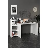 Moonlife Ahsen Kitaplıklı &Ccedil;alışma Masası Beyaz