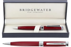 Bridgewater Pen Company Executive Ball Point Pen Collection, Boxed & Sleeved (Galway, Red Chrome)