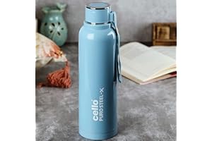 Cello Puro Steel-X Benz 900 | Leak Proof| Wide Mouth & Easy to Open | Insulated Inner Steel Outer Plastic Water Bottle | 730m