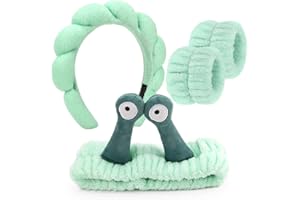 DRESHOW Diadema Spa para Lavarse la Cara Set de Muñequeras Esponja de Toalla de Rizo Suave Maquillaje Cuidado de la Piel Diadema Antideslizante para Mujeres Niñas 4 Pcs