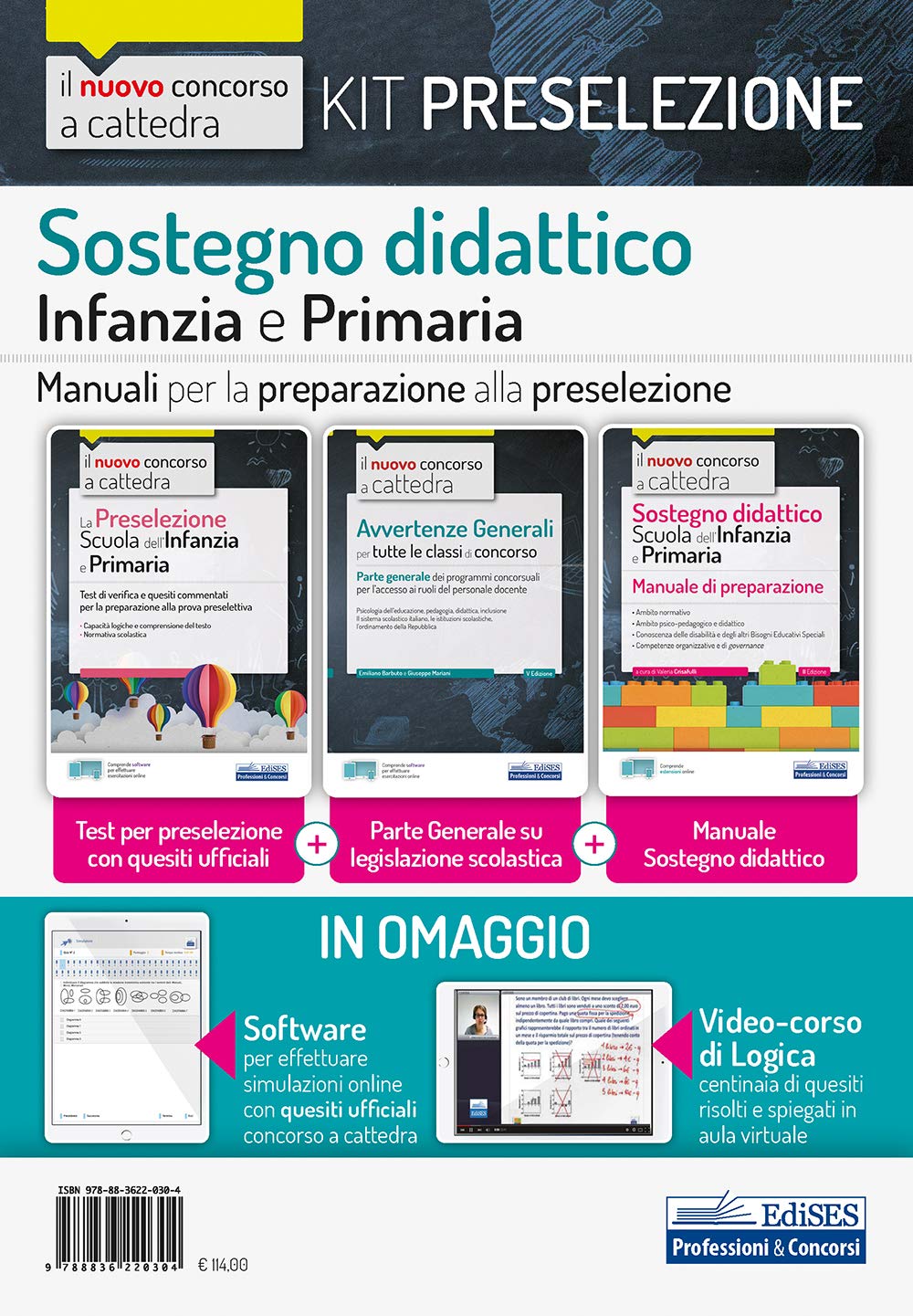 Kit preselezione sostegno didattico nella scuola dell'infanzie primaria. Test + Manuali per la preselezione
