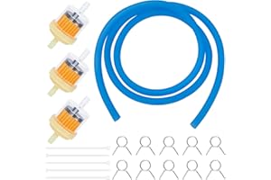 Tunejoy Kit de Filtro Combustible Moto con 1M Manguera de Gasolina y 3 Piezas Filtro Gasolina 10 Abrazaderas para ATV Pit Bike Scooter Ciclomotor Go Kart Azul