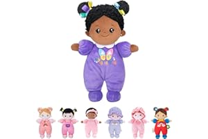 Starpony OUOZZZ Muñeca de Piel Oscura,Muñecas para Niñas,Regalos para Niñas de 1 2 3 Años,Juguete Suave,Seguro y Divertido,25CM
