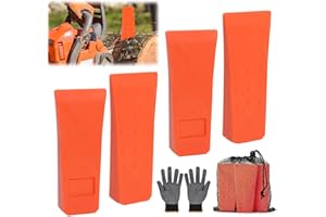 Norhogo 4 Pezzi 6" Cunei di Abbattimento per Motosega con Punte, Cuneo Spaccalegna con Sacchetto e Guanti, ABS Cunei di Spacco per Legno per la Registrazione e la Caduta Controllata di Alberi
