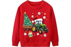 DHASIUE Kids Boys Christmas Sweatshirt Jumper Dinosaur Long Sleeve Tops T-Shirt Cotton Casual Toddler Clothes Age 1-7 Years