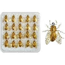 Kit De 20 Leurres De Pêche à La Mouche – Forme D'abeille, Yeux 3D, Hameçons Inox – Pour Brochet, Truite, Thon – Étui De Rangement Inclus