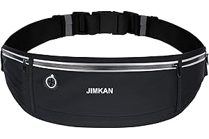 JIMKAN Laufgürtel für Handy, Wasserdicht Lauftasche für Damen und Herren, Läufer-Hüfttasche mit 3 Taschen, Nicht Verschieben Handytasche Joggen zum Radfahren, Spazierengehen (Schwarz)