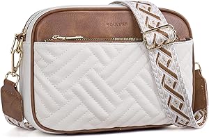 Roulens Gesteppte Damen Handy Umhängetasche, Veganes Leder Handy Schultertasche, Crossbody Bag für Damen mit Verstellbarem Breiter Gurt