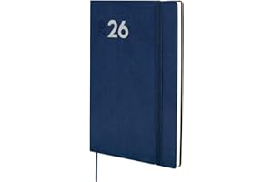 Finocam - Agenda 2026 Settimana Layout Verticale | Gennaio - Dicembre 12 mesi | Agenda Annuale 2026 con elastico e nastro in tessuto | Copertina Morbida Mara - Blu - Internazionale