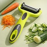 JOFIX 3-in-1 Stainless Steel Vegetable & Fruit Peeler – Straight, Serrated & Julienne Blades – Sharp Multipurpose Kitchen Pee