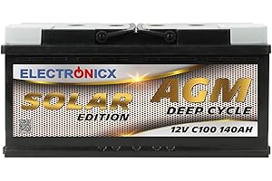 Akumulator AGM Solarny 12V 140Ah Bezobsługowy Akumulator Głębokiego Rozładowania do Kampera, Łodzi, Przyczepy, Domku i Systemów Off-Grid Electronicx Solar Edition