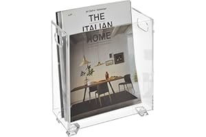 Stock Your Home Acrylic Magazine Holder - Crystal Clear Acrylic Holder - Shatterproof - Open Top - Space Saver - Acrylic Holder for Magazines, Publications, Office Desk, Reception, Waiting Room -