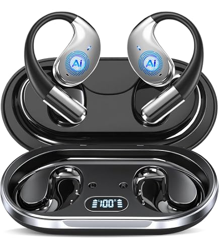 Auricolari Traduttore AI 3 In 1 – 144 Lingue In Tempo Reale, Bluetooth 5.4, 60 Ore Di Batteria, Ganci Auricolari In Silicone, IPX7, Per IOS E Android