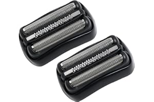 TEUENA Lot de 2 21B Têtes de Rasage pour Braun Rasoir Serie 3, Braun Series 3 tête de Rasoirs de remplacement pour 300S, 310S, 320S, 330S, 340S, 360S, 3000S, 3020S, 3030S, 3040S, 3080S, Noir