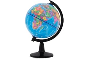 Starplast Globo Terráqueo - 5 tamaños, Mapamundi, Educativo, Globo Girable, Decoración de Escritorio, Geografía, Español - 10 cm Diámetro