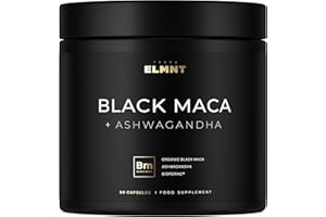 TERRA ELMNT 40,000mg Organic Black Maca Root 40X Strength Testosterone Supplement for Men + Ashwaganhda - Highest Potency Black Maca Root Capsules for Men 100% Pure Maca Powder Enhance Mens Health + Male Booster