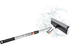 ‎HEYNER HEYNER® Scheibenreiniger mit Teleskopgriff I klappbar 50-80cm lang I Fensterwischer für Auto, Wohnmobil, Bus & Van I 25 cm Wischbreite, Aluminiumstiel