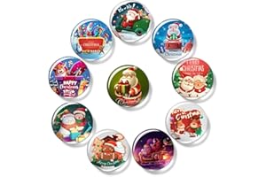 TUMYBCC Aimant Frigo Decoratif Puissant, Petit Aimant Rond pour Réfrigérateur de 3 Cm Tableau Blanc, pour Réfrigérateur en Verre, Cuisine, Bureau et école, Tableau d'affichage (10 Pièces, Noël)
