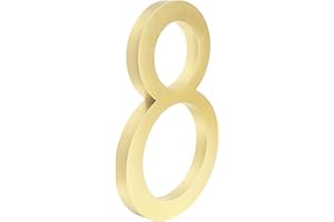 HASWARE Numero civico Galleggiante 6 Pollici (15 cm) Elegante Porta Numeri Targa Alfabeto Numeri indirizzo di casa (8, Oro)