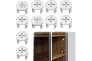 BOTUK 10PCS Furniture Connecter Cam Lock Anti Corrosion 15mm x 11mm Wardrobe Lock Durble Cam Lock Nuts for Office Setups Cabinet Drawer Dresser Wardrobe Furniture Panel Connecting (Silver)