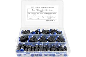 xianzhanEU 42 Pezzi Raccordo Rapido T/Y/I Raccordi Aria Compressa 6mm/8mm per Connessione Rapida Tubi Dell'Aria Utensili Pneumatici