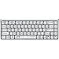 LOFREE 1% Transparent Wireless Mechanical 65% percent Keyboard with Bluetooth/USB Wired Compact 68 Keys, White LED Backlit, USB C, See-through Keycaps, Switches and Chassis for Mac Windows PC Computer