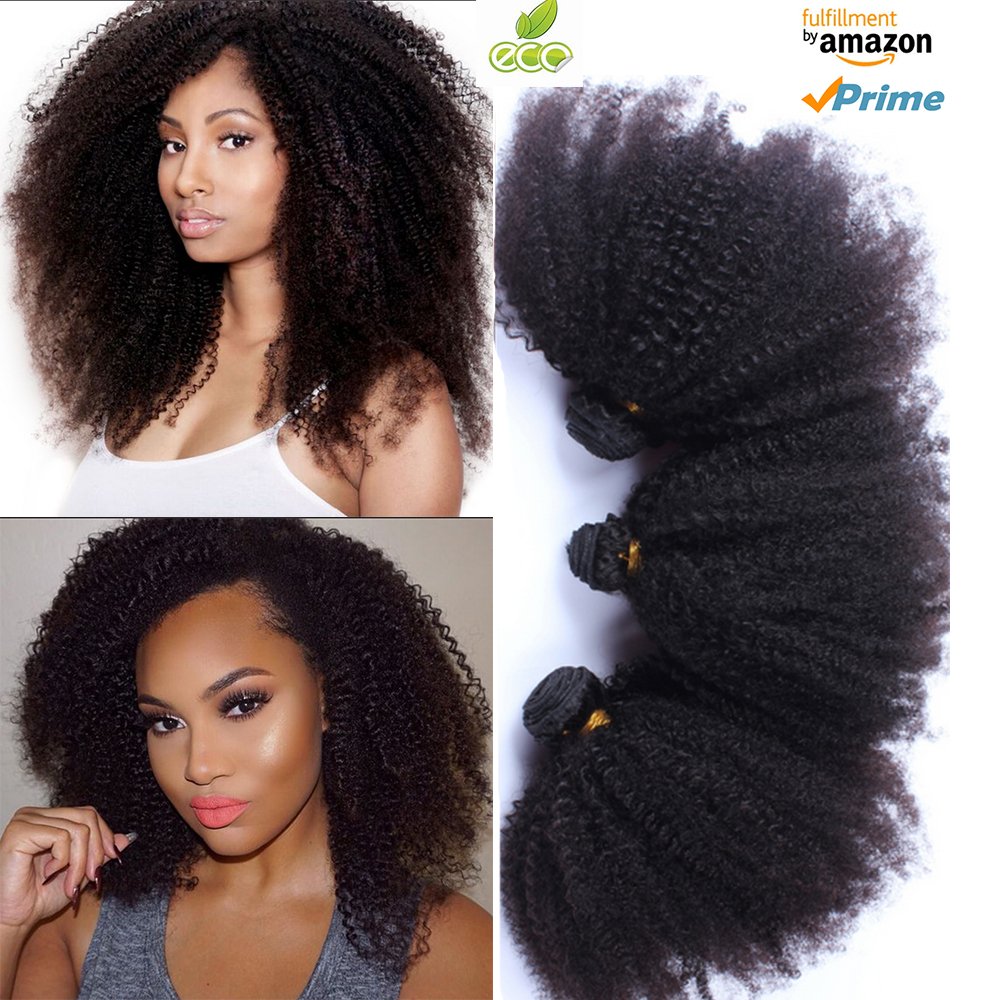 1 Bundle Afro Human Hair Extensions 100g Pcs Remy Brazilian Virgin