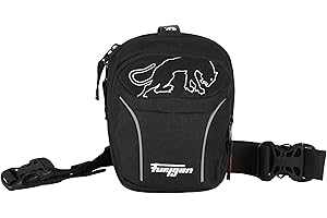 Furygan Colt Evo 2 - Sacoche de Jambe Moto – 1,5L Étanche avec Bretelles Ajustables et Inserts Réfléchissants – Sacoche Cuisse Pratique pour Motard