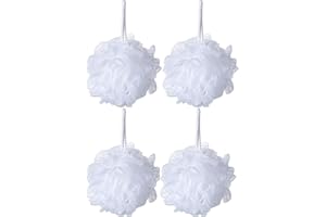 D.A.Y. REPUBLIC 4 Exfoliating Bath Wash Ruffles - for Bathtub and Shower, Skin Scrubbing and Body Exfoliating Ball Loofah Sponges Easiest and Most Effective Way to Exfoliate