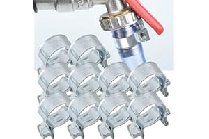 TENG HONG HUI 10 Pcs Hose Pipe Clips Assortment Kit, 10 Sizes 7-18mm Stainless Steel Mini Fuel Injection Adjustable Tube Hose Clips for Water Pipe Plumbing Automotive and Mechanical Application (13-15mm)