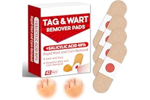 YOLONCE 42 Piezas Parches para Verrugas,Verrugas Quitar Plantares para Manos pies Cara, Parches Cuidado Piel