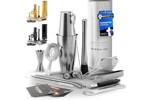 EMPATION Cocktailshaker, 14-delat cocktailset med 825 ml Boston Shaker, cocktailtillbehör inklusive receptkort, barset för ny