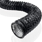 LUMITERRA PVC Ventilation Hose &Oslash; 100 mm, 6 m Flexible Pipe Duct Air Outlet, Portable Aluminium Foil Exhaust Hose for Dryer, A
