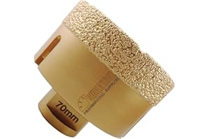 SHDIATOOL Forets Diamant 70mm Brasé Sous Vide et Trépans avec Filetage M14 pour Perçage à sec en Porcelaine Carrelage Granit Marbre