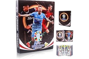 CLVSYH Álbumes de Tarjetas de Fútbol, Álbum de Recortes de Fútbol, Capacidad para 240 Tarjetas, Bolsillos para álbumes de tarjetas, Álbum de Tarjetas Coleccionables (Negro)