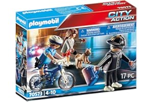 Playmobil 70573 Police Policière et Voleur- City Action- Les policiers- Police policière