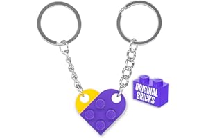 NUMEROPHI Genérico LegoLove Llaveros Para Parejas Originales | Ladrillos Auténticos | Inauguración Casa Nueva | Bricks de Construcción originales | Idea San Valentin Aniversario Coche Puzzle