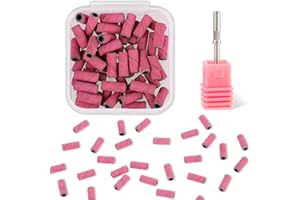 WY LIGHTING LEVEL 50Pcs Small Sanding Bands Mini Fine Nail Drill Bit Mandrel Nail Bit for Acrylic Nail Gel Professional Nail File Sanding Bands for Removing Shaping Polishing Nail Manicures and Pedicures