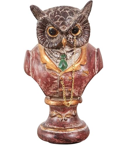 Maturi - Statuetta Gufo In Resina Color Argento - Decorazione 18 Cm