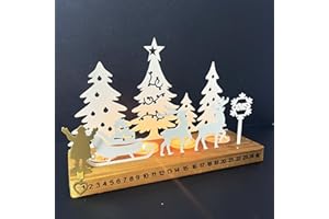 BEAFAEUR Wieniec adwentowy świecznik świecznik na świecznik, dekoracja na stół, nowoczesny metalowy świecznik dekoracyjny, z drewnianymi stojakami, funkcja odliczania, do świeczników DIY na Boże Narodzenie