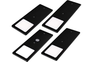 KALB MATERIAL FÜR MÖBEL Kalb | Lámpara LED para parte inferior de muebles (5 W, muy planos, con función de atenuación táctil, 4 unidades, luz blanca cálida)