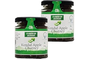 Cumbrian Delights Kendal Apple Chutney Twin Pack, Subtle Mint & Apple Flavour, Handcrafted in the Lake District, No Flavourings & Additives, Gluten Free, Vegan 2 x 200g