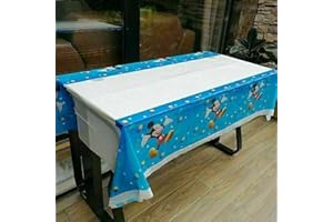 madeokoltd XL Themed Kids Birthday Disney Cartoons Party Table Cover Tablecloth Tableware Roblox, Spiderman, Toy Story, Frozen, Disney Princesses, Minnie and Mickey Mouse (Mickey Mouse)