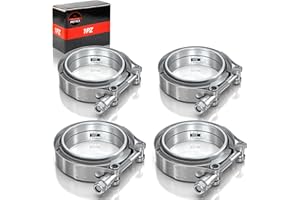 1PZ FR7-FC1 - Kit di flangia di serraggio a V-banda, 3,0 pollici (76,2 mm) in acciaio inox, V-morsetto per tubo di scarico, compatibile con turbo, set di fascette universali (2 pezzi)