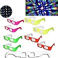 EEkiiqi 100 Pairs Fireworks 3D Glass Rainbow Diffraction 3D Fireworks Glasses Neon Multi-Starbursts for Fireworks Displays/Holiday Lights/Club/Concert Lights (100 Packs)