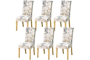 ‎HZDHCLH HZDHCLH Chair Covers, Set of 4 Chair Covers, Stretch, Removable, Washable, Dining Room Chair Protective Seat for Hotel, Restaurant, Kitchen, Wedding Party (Scented Flower Shadows/6 Pieces)